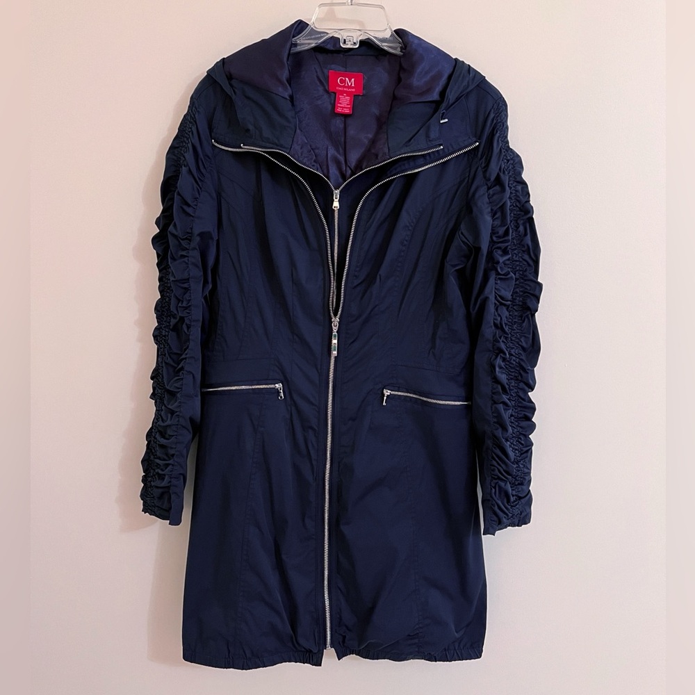 Ciao Milano Vest Jacket in Navy Blue with Hood  Size XL